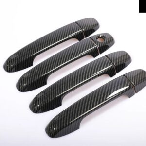 トヨタ ヤリス ヴィッツ XP130 ハッチバック 2012-2017 クロームカーボン カーサイド ドアハンドル カバー トリム ステッカー カーアクセサリー - Carbon Fiber