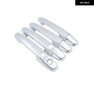カーボンシルバーカー ドアハンドル カバー ボウル トリム トヨタ フィールダー2005-2013 スタイリング アクセサリー - silver 2 buttons
