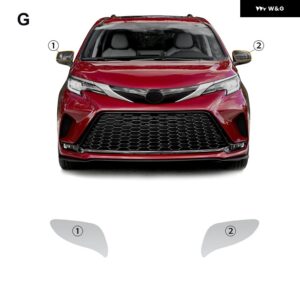 ステッカー トヨタ SIENNA 2022-2023 TPUフィルム バックミラー ヘッドライト 防止 クリアカーアクセサリー - rear