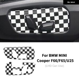 PUレザー ミニ クーパー S F65 F66 U25 カントリーマン 2024 2025 カーシート サイド調整 ボタン トリム パネル カバー カー ステッカー - Checker