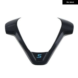 ABS ステアリングホイール トリム スパンコール ステッカー フォード フィエスタMK7エコスポーツフィーゴB-MAX KA+カー スタイリング 自動車アクセサリー - Carbon Blue