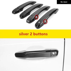 カーボンクロームカーサイド ドアハンドル 装飾 カバー トリム ホンダ アコード2018 - 21 スタイリング アクセサリー - carbon 2 buttons