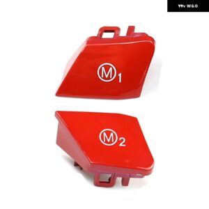 BMW M3 M4 M5 M6 X5M X6M F20 F30 F32 F80 F82 F87 車 ステアリングホイール スタートストップ M1 M2 ボタン 交換カバー - Red M1M2