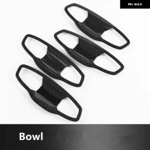 シュコダ コディアック 2017-2023 カーボン クローム カーサイド ドアハンドル カバー ボウル トリム ステッカー スタイリング アクセサリー - bowl