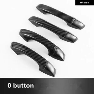 セアトアテカ 2017 - 21 カーボン クローム カーサイド ドアハンドル カバー トリム ステッカー スタイリング アクセサリー - carbon 0 buttons