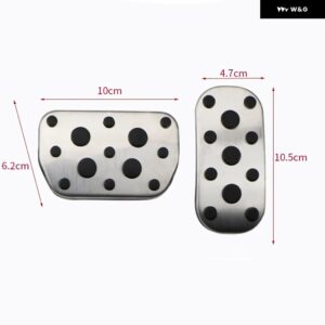 トヨタ C-HR CHR 2016 - 19 ステンレス フットペダル アクセルブレーキペダル 滑り止め パッド カバー AT - 2Pcs Without Rest