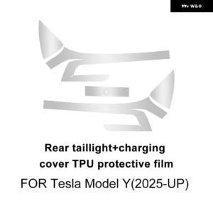 カーペイント ヘッドライト フィルム テスラ モデルY ジュニパー 2025年以降 クリア Bピラー テールライト フィルム - TPU Tail light Film