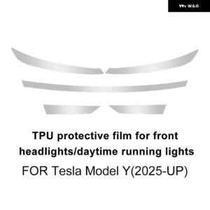 カーペイント ヘッドライト フィルム テスラ モデルY ジュニパー 2025年以降 クリア Bピラー テールライト フィルム - TPU Headlight film