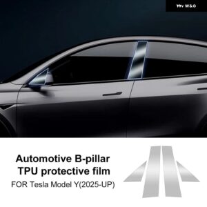カーペイント ヘッドライト フィルム テスラ モデルY ジュニパー 2025年以降 クリア Bピラー テールライト フィルム - TPU B-pillar Film