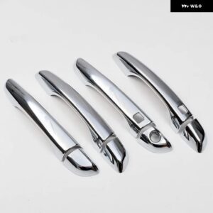 カーボンクロームカー ドアハンドル カバー トリム ステッカー シトロエン ベルリンゴIII 2018 - 22 スタイリング アクセサリー - silver 2 sensors