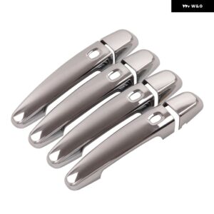 カーボンクロームカー ドアハンドル カバー トリム ステッカー シボレー エクイノックス2017 - 21 スタイリング アクセサリー - silver 4 button