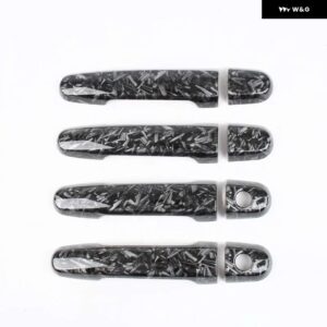 トヨタ パッソ セッテ プロドゥア マイヴィ 2005-2013 パターン カーボン クローム カー ドアハンドル カバー トリム スタイリング アクセサリー - Forged 2 keyhole