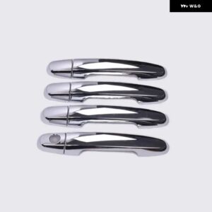 トヨタ パッソ セッテ プロドゥア マイヴィ 2005-2013 パターン カーボン クローム カー ドアハンドル カバー トリム スタイリング アクセサリー - silver 1keyhole