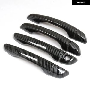カーボンクロームカー ドアハンドル カバー トリム ステッカー プジョー 4008 2017 - 21 スタイリング アクセサリー - carbon no sensors