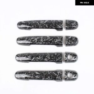 シトロエン C1 MK2 2015 - 19 パターン カーボン クローム カー ドアハンドル カバー トリム アクセサリー - Forged 2 keyhole