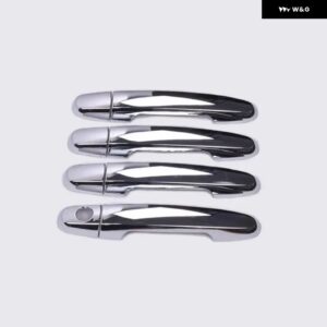 シトロエン C1 MK2 2015 - 19 パターン カーボン クローム カー ドアハンドル カバー トリム アクセサリー - silver 1keyhole