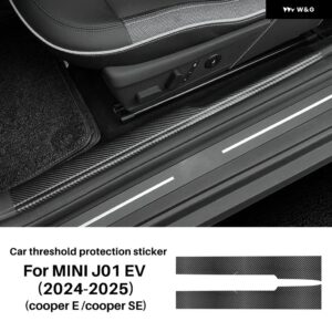 ドアシル ステッカー BMW MINI ELECTRIC COOPER E J01 EV SE 2024 2025 シル プロテクター PUレザー カーボンテクスチャアクセサリー - Carbon Texture
