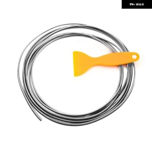 5M 車用 装飾 ストリップ 車内 ダッシュボード ドアエッジ トリム カーアクセサリー VW フォルクスワーゲン ゴルフ 4 7 ポロ パサート ティグアン - silver