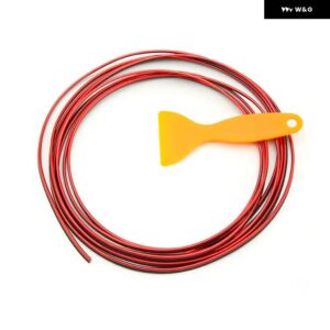 5M 車用 装飾 ストリップ 車内 ダッシュボード ドアエッジ トリム カーアクセサリー VW フォルクスワーゲン ゴルフ 4 7 ポロ パサート ティグアン - red