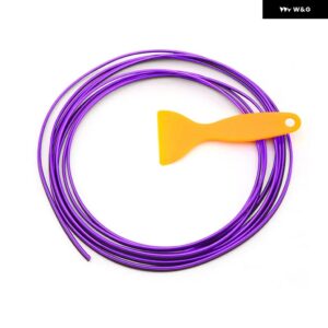 5M 車用 装飾 ストリップ 車内 ダッシュボード ドアエッジ トリム カーアクセサリー VW フォルクスワーゲン ゴルフ 4 7 ポロ パサート ティグアン - purple