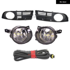 VW キャディ 2003 - 10 フロント バンパー フォグランプ ライト LED 電球 + グリル + ワイヤー付き - set