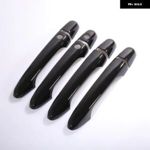 グロスブラッククロームカー ドアハンドル カバー 装飾 トリム ホンダ シビック 2012 - 16 スタイリング アクセサリー - black 2 buttons