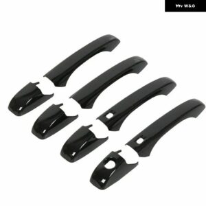 ダッジ ジャーニー 2009 - 13 光沢ブラッククロームカー ドアハンドル カバー トリム ステッカー スタイリング アクセサリー - black 2 buttons