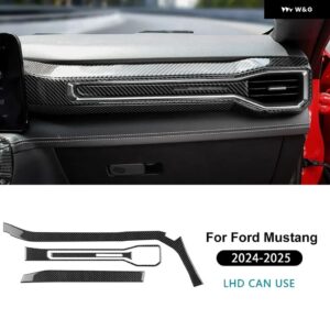 LHD RHD フォード マスタング GT 2024 2025 カーセンター コンソール ACコンセント リアルソフトカーボン ステッカー インテリア トリム アクセサリー - Type C For LHD Black