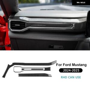 LHD RHD フォード マスタング GT 2024 2025 カーセンター コンソール ACコンセント リアルソフトカーボン ステッカー インテリア トリム アクセサリー - Type C For RHD Black