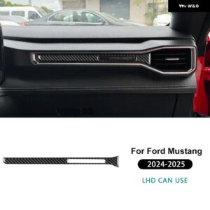 LHD RHD フォード マスタング GT 2024 2025 カーセンター コンソール ACコンセント リアルソフトカーボン ステッカー インテリア トリム アクセサリー - Type A For LHD Black