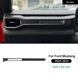 LHD RHD フォード マスタング GT 2024 2025 カーセンター コンソール ACコンセント リアルソフトカーボン ステッカー インテリア トリム アクセサリー - Type A For RHD Black