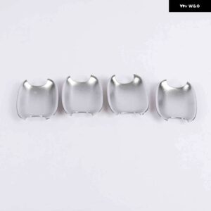 アウディ A3 S3 2014-2020 カーボン クローム カー ドアハンドル カバー トリム ステッカー スタイリング 自動車アクセサリー - silver bowl