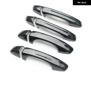 カーボンクロームカーサイド ドアハンドル カバー トリム ステッカー スタイリング アクセサリー フォルクスワーゲン VWアルテオン2017-2023 - carbon 0 buttons