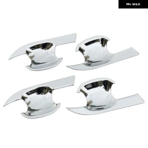 トヨタ イノーバ 2015-2022 カーボン クローム カー ドアハンドル ボウルカバー 装飾 トリム ステッカー スタイリング アクセサリー - silver bowl