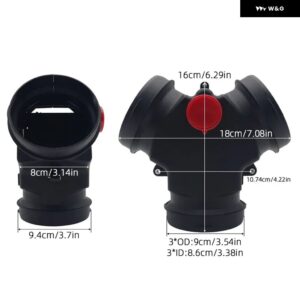 90MM 75MM / 90MM バルブ フラップ エアヒーターベントダクトT分岐スプリッター パイプ ジョイナーコネクタ車 トラック キャンピングカー - 90mm