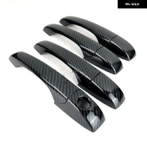 ダッジ ジャーニー 2009 - 13 カーボン クローム カー ドアハンドル カバー トリム ステッカー カーアクセサリー - black no button