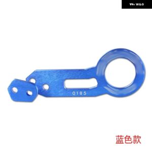 ダブルレターアルマイト 汎用 リア牽引フック ビレット アルミ牽引キット レーシング - blue