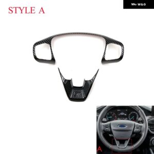 ABSカー スタイリング インテリア ステアリングホイール カバー トリム ステッカー フォード フィエスタMK8 フォーカス - carbon fibre A