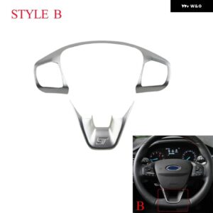 ABSカー スタイリング インテリア ステアリングホイール カバー トリム ステッカー フォード フィエスタMK8 フォーカス - Silver Style B