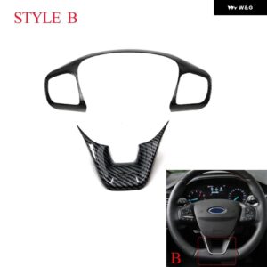 ABSカー スタイリング インテリア ステアリングホイール カバー トリム ステッカー フォード フィエスタMK8 フォーカス - carbon fibre B