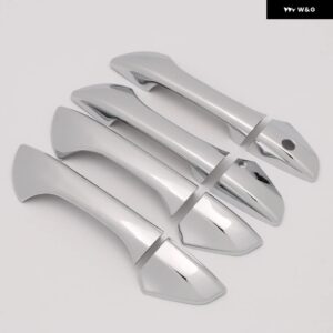 カーボン クローム カーサイド ドアハンドル 装飾 カバー トリム ホンダ アコード 2008 - 13 スタイリング アクセサリー - silver 0 button