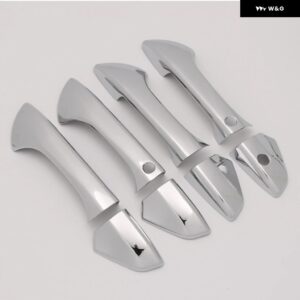 カーボン クローム カーサイド ドアハンドル 装飾 カバー トリム ホンダ アコード 2008 - 13 スタイリング アクセサリー - silver 2 buttons