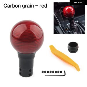 オートマチックカーギア ボックス ハンドル ギア シフト ノブスティック レバー ヘッド マツダ ホンダ シビック フィット - Carbon grain red
