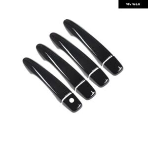 グロスブラッククローム ドアハンドル カバー キャッチキャップ トリム モールディング 日産 ムラーノ Z52 2015 - 20 アクセサリー - black no button