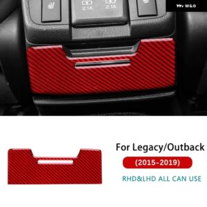 LHD RHD 車リア調整 パネル スバル レガシィ アウトバック 2015 - 19 リアルソフトカーボン ステッカー トリム - Storage Box red
