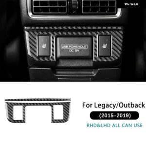 LHD RHD 車リア調整 パネル スバル レガシィ アウトバック 2015 - 19 リアルソフトカーボン ステッカー トリム - Heat Button Black