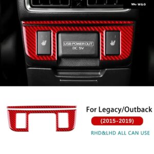 LHD RHD 車リア調整 パネル スバル レガシィ アウトバック 2015 - 19 リアルソフトカーボン ステッカー トリム - Heat Button Red