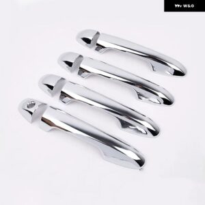 トヨタ ハリアー XU60 2014 - 19 ABS カーボン カーサイド ドアハンドル カバー トリム ステッカー アクセサリー - silver no sensor