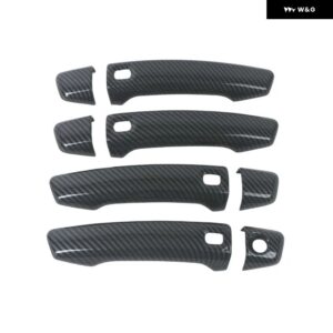 アウディ Q2 2016-2021 カーボン クローム カー ドアハンドル カバー トリム ステッカー スタイリング 自動車アクセサリー - carbon fiber handle