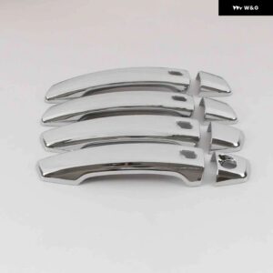 アウディ Q2 2016-2021 カーボン クローム カー ドアハンドル カバー トリム ステッカー スタイリング 自動車アクセサリー - silver handle